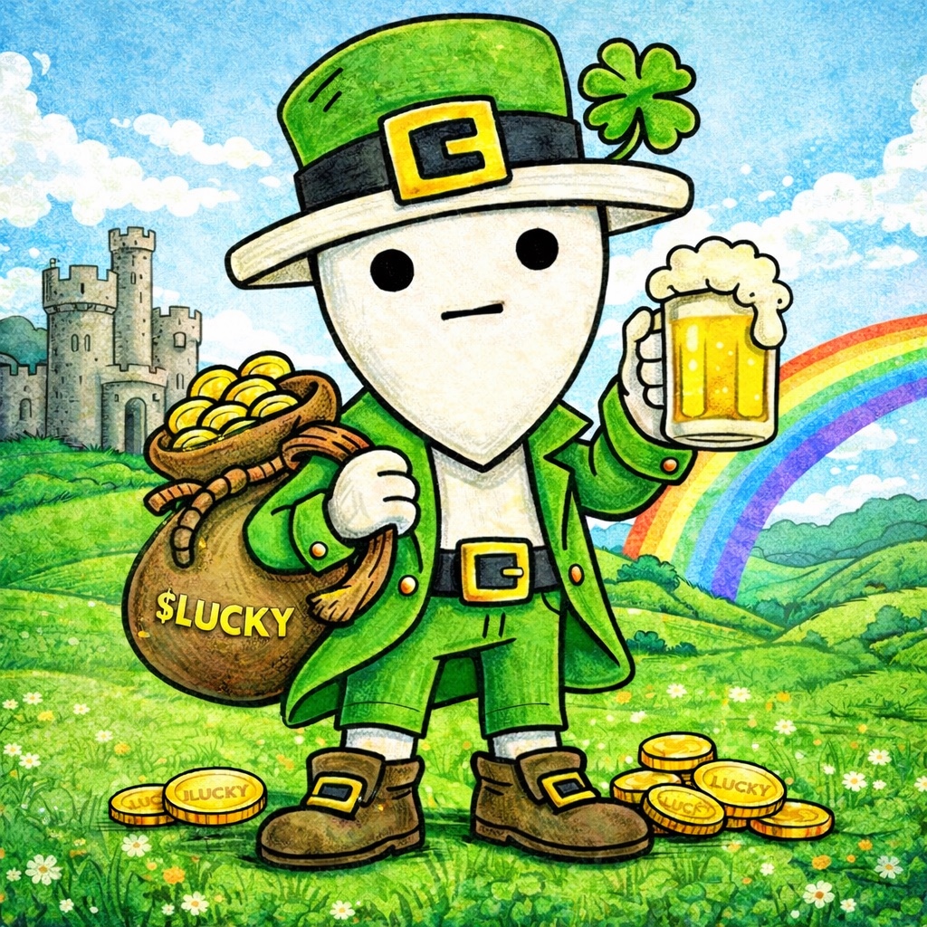 Lucky with rainbow and castle